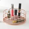 Розовое золото, железное искусство, скандинавский ящик для хранения косметики, кисть для подводки глаз, чашка для хранения, туалетный столик, круглая корзина для хранения косметики