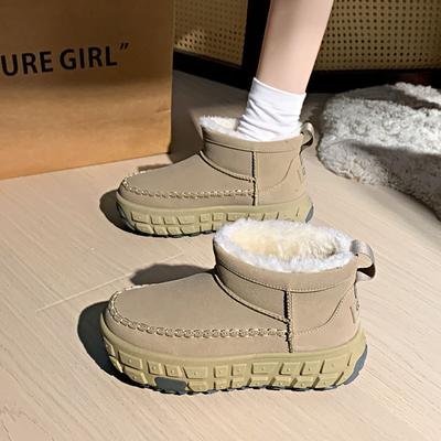 Теплая повседневная обувь хлопковая обувь бархатные высокие зимние ботинки женские 2025 зима новая студенческая ins корейская версия высокие ботинки