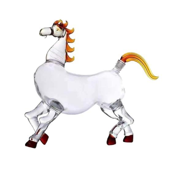 Стеклянный декантер «Зодиак Лошади» Успех с первой попытки Символический дизайн Выдувной художественный диспенсер для ликера Домашний декор Креативный подарок для коллекционеров