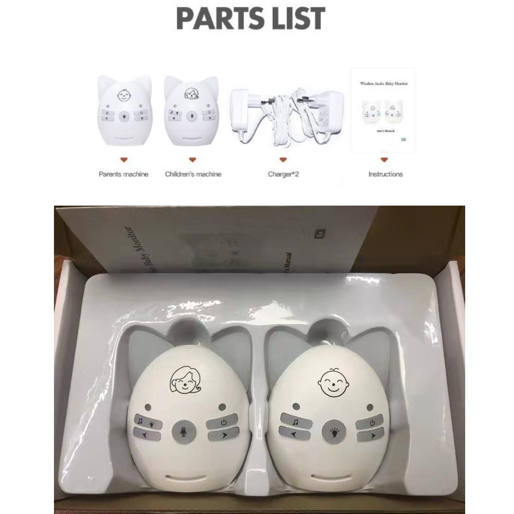 V30 EU Plug Чувствительная передача Двусторонняя связь Кристально чистый голос Cry 2.4GHz Беспроводной детский портативный цифровой аудионяня AA