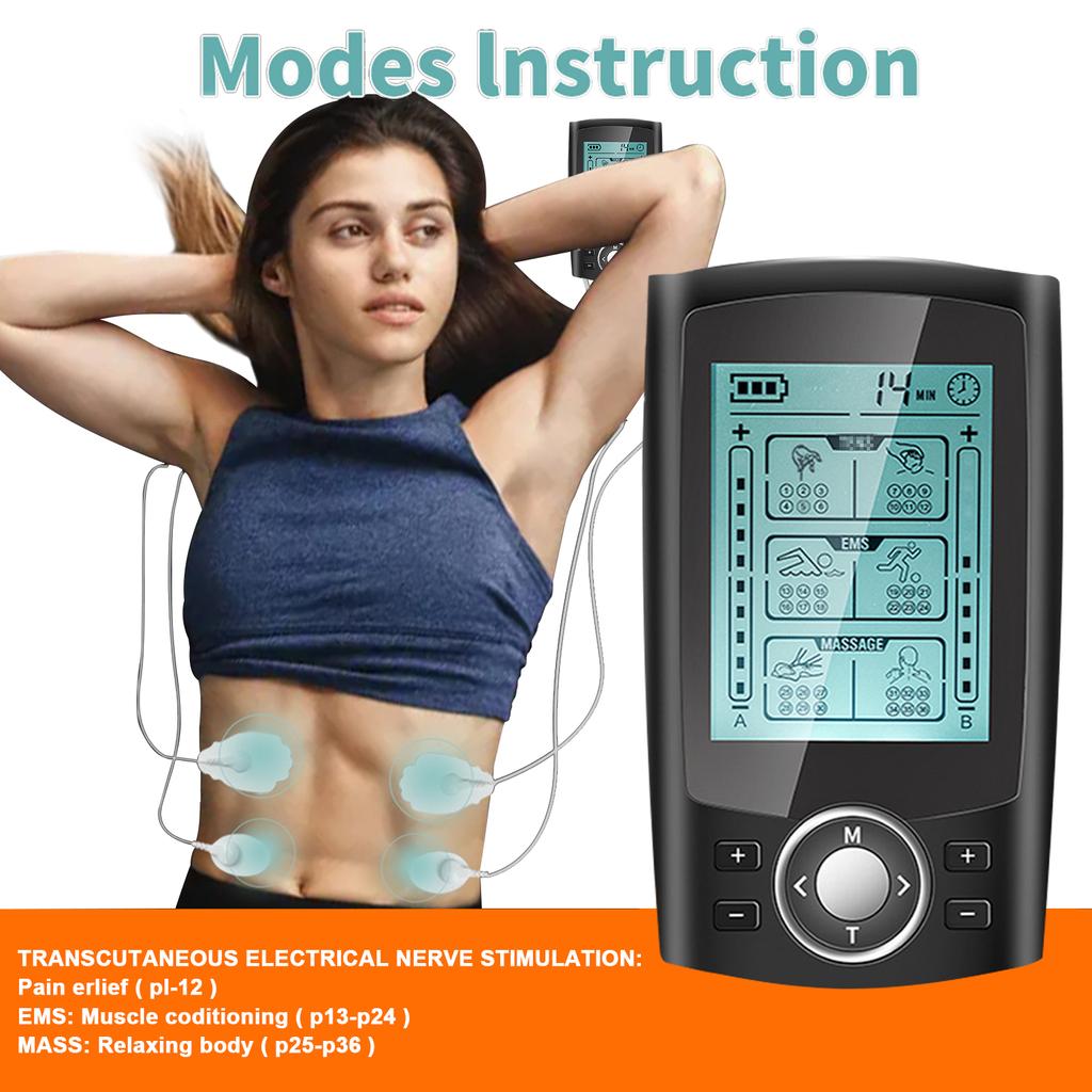 2 Channels Electric Muscle Stimulation Device with 36 Modes and 20 Strength Levels   Pulse  r Muscle Stimulator