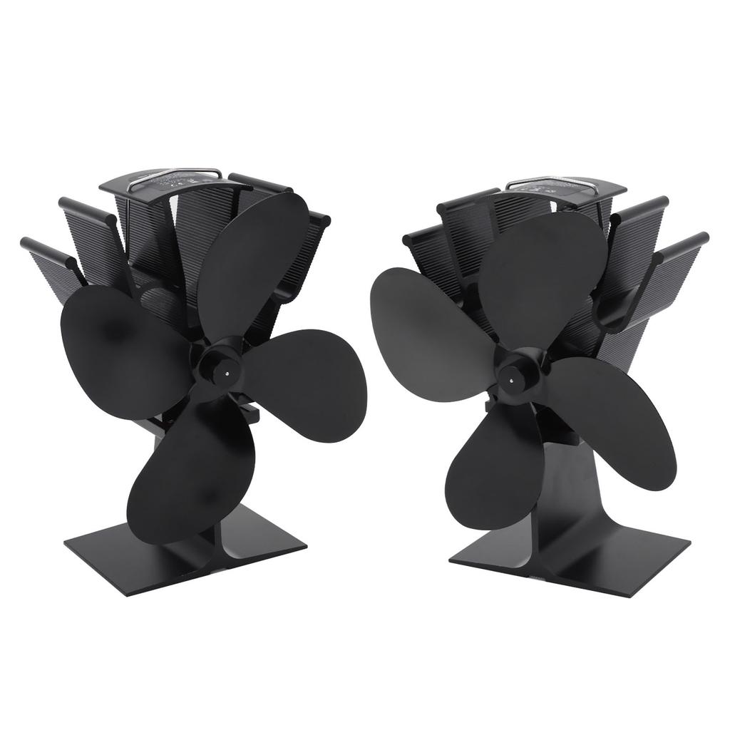 4-лопастной вентилятор для печи с подогревом, бесшумный, экологически чистый, из алюминиевого сплава, для камина, для дома, дровяного бревна