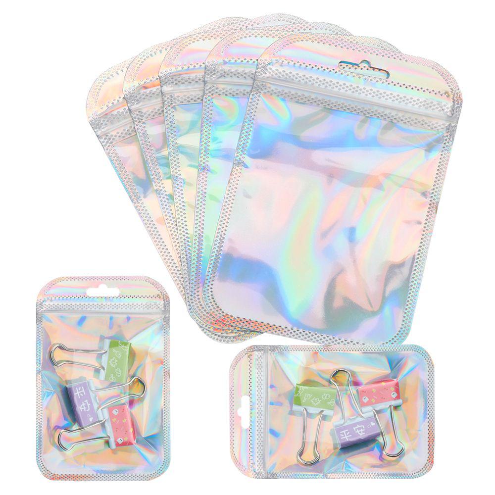 High quality Iridescent Jewelry Display OPP Bags Packaging Bag Zip lock Pouches Self Sealing Bag