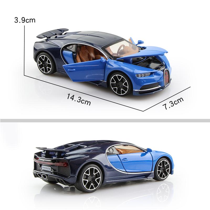 Bugatti Chiron Supersport Simulation Diecast & Toy Vehicles Sounds & Light Pull Back Car 1:32 Alloy Model Gifts For Children