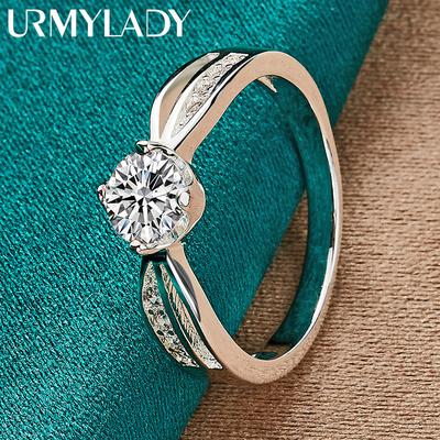 Кольцо из стерлингового серебра 925 пробы с ослепительным цирконом 7, 8, 9, 10 для женщин, модные очаровательные ювелирные изделия