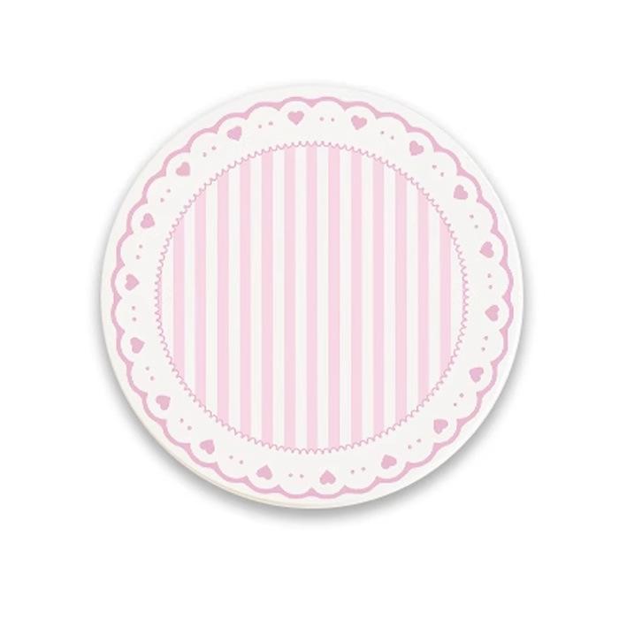 Round plaid hard diatom mud coffee tea coaster thermal insulation pad office non-slip absorbent pad