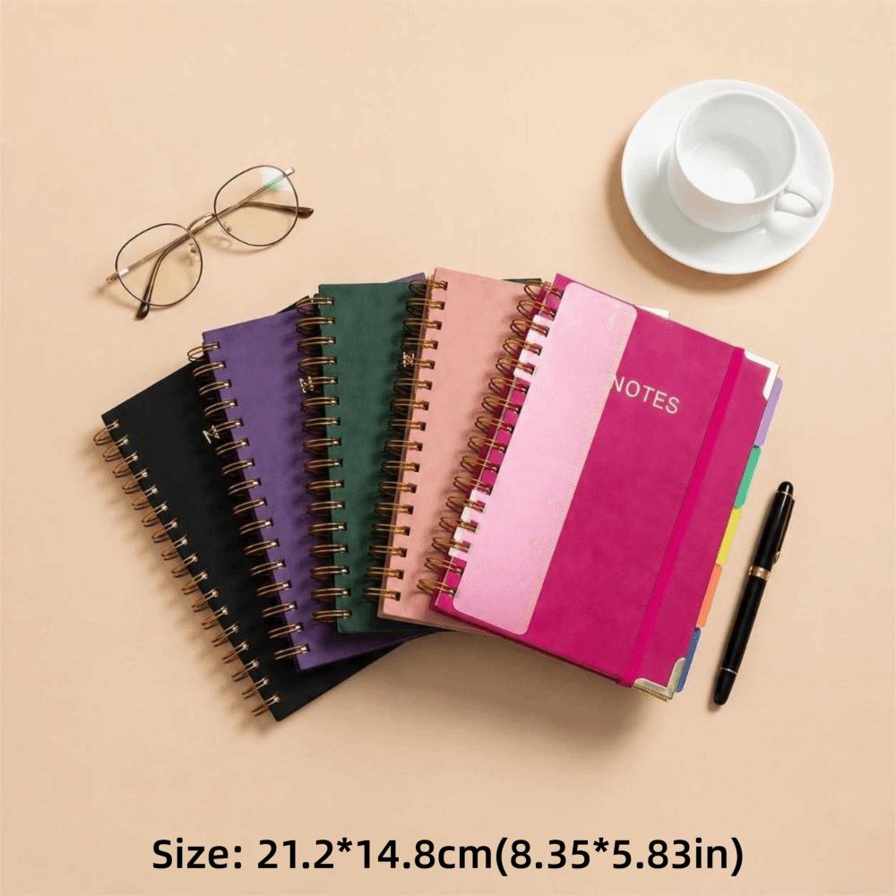 with Tabs Journal Notebook A5 Notebook College Ruled New Hardcover Spiral Notebook Work School