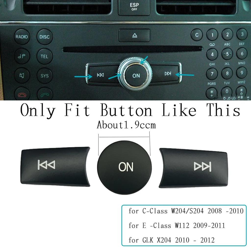 Car Multimedia Volume Radio ON Button Cover Trim Sticker Decal For Mercedes Benz A B C E GLA CIA ML GL SLK W176 W246 W204 W212