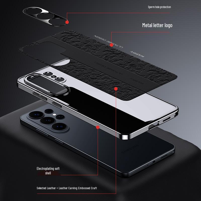 Роскошный кожаный защитный чехол для Samsung Galaxy S24/S25/S26 Ultra