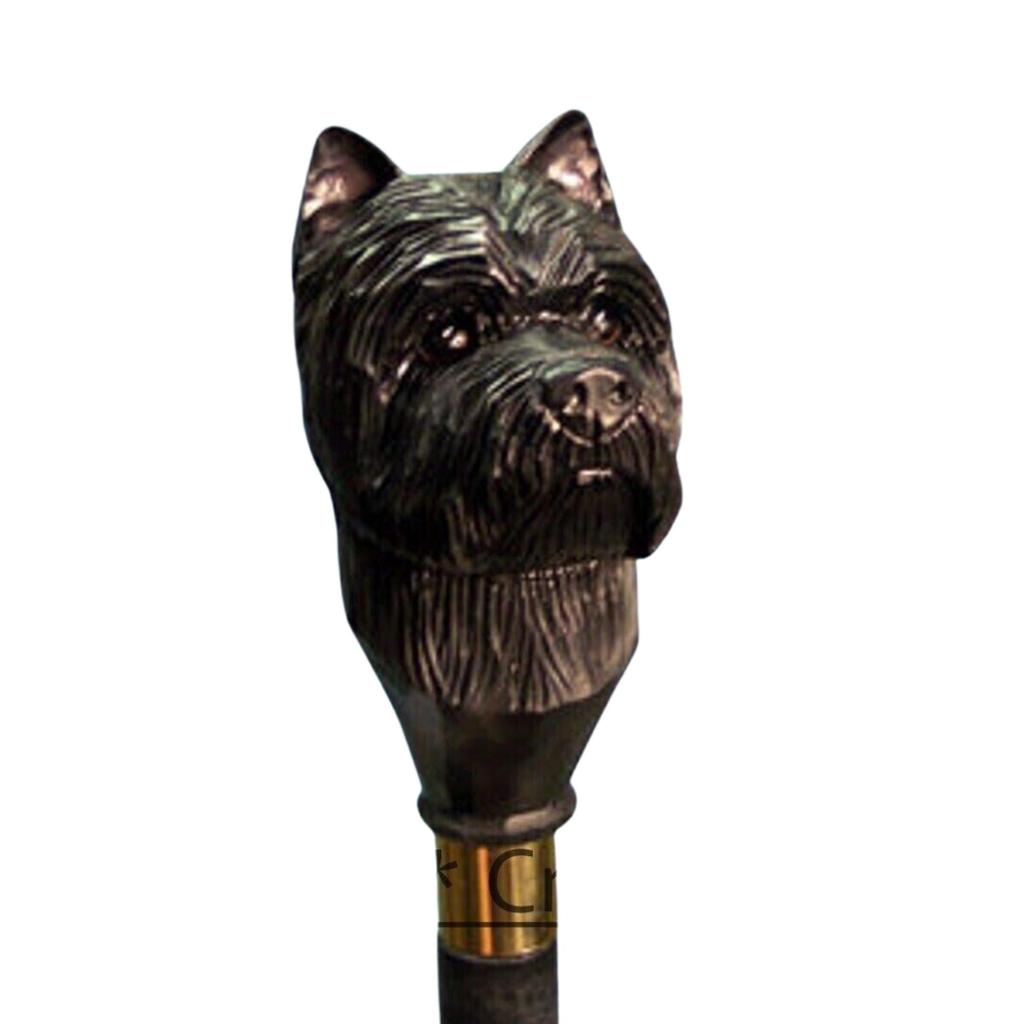 Резная деревянная трость в форме головы терьера, подарок в виде пирамидки из камней