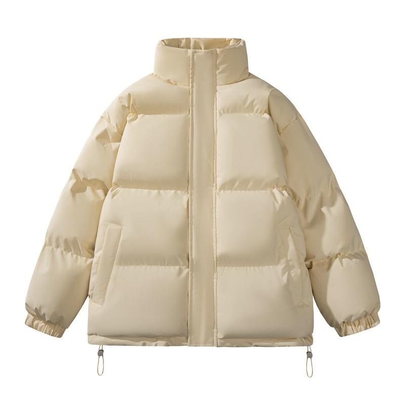 Mens Winter Thickened Cotton Padded Jacket Stand Collar Loose Fit Warm Outdoor Coat Youth