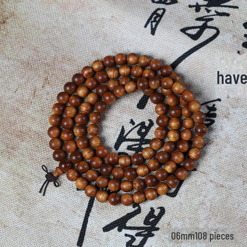 «Мужской браслет Taihang Aged Cypress — ювелирные изделия из черных масляных бусин Будды»