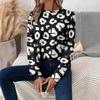 Round Neck 3D Printed Leopard Print Pattern Top Fashionable Casual Long Sleeved Women's Sweatshirts