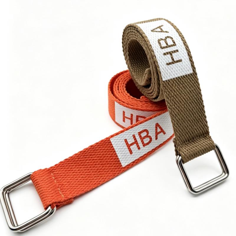 Тканевый ремень HBA с черным логотипом - Стиль Lil Uzi, Модный универсальный материал для брюк
