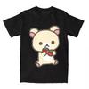 Повседневные футболки с клубникой Rilakkuma для женщин, футболки с круглым вырезом, футболки с животным медведем, футболки с коротким рукавом, женские топы