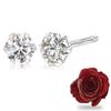 Sears Platinum Одиночный Сохраненный Антикварный с Женскими Серьгами, 900, Бриллиант, Цветок, Красный, Коробка, ve-hi01ct-pt-1218-31