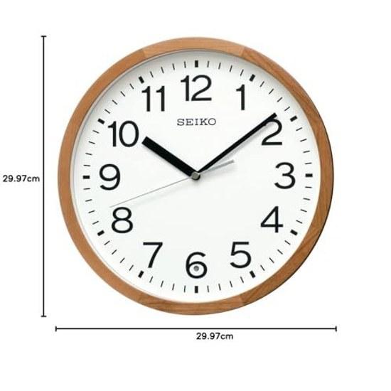 Seiko Clock Wall Radio Control Analog Wooden Frame Natural Color Wood Diameter 304.7cm KX249B