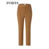 Ports Женские простые повседневные укороченные брюки облегающего кроя янтарно-коричневого цвета