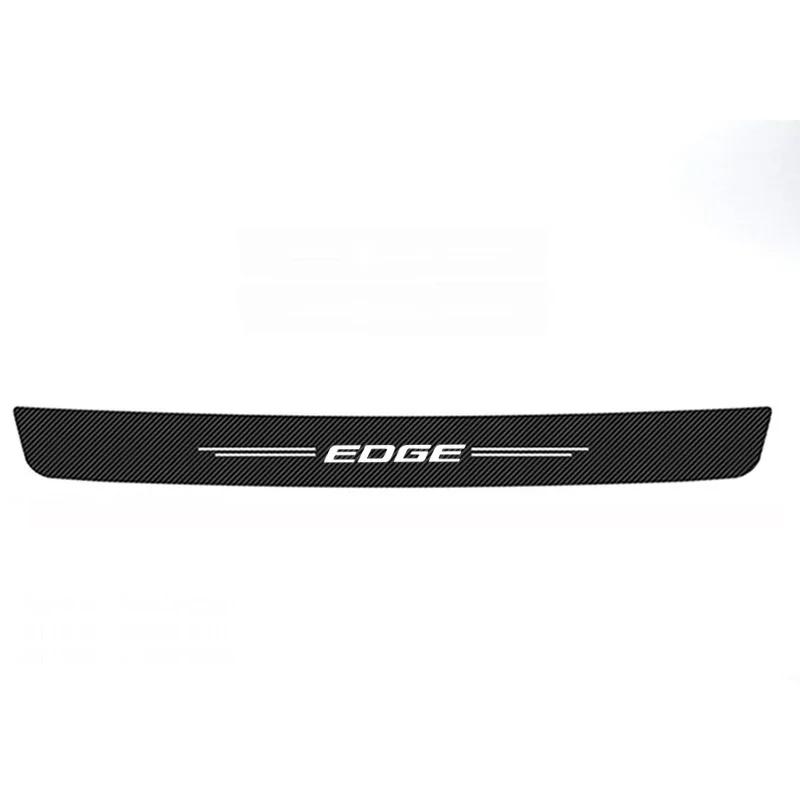 KLYE5 New Carbon Fiber Car Door Sill Sticker Threshold Side Anti Scratch Sticker For Ford EDGE Logo Waterproof Decal Car Accessories