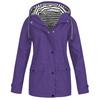 Waterproof Women Rain Jacket Windproof Hooded Outdoor Plus Solid Raincoat