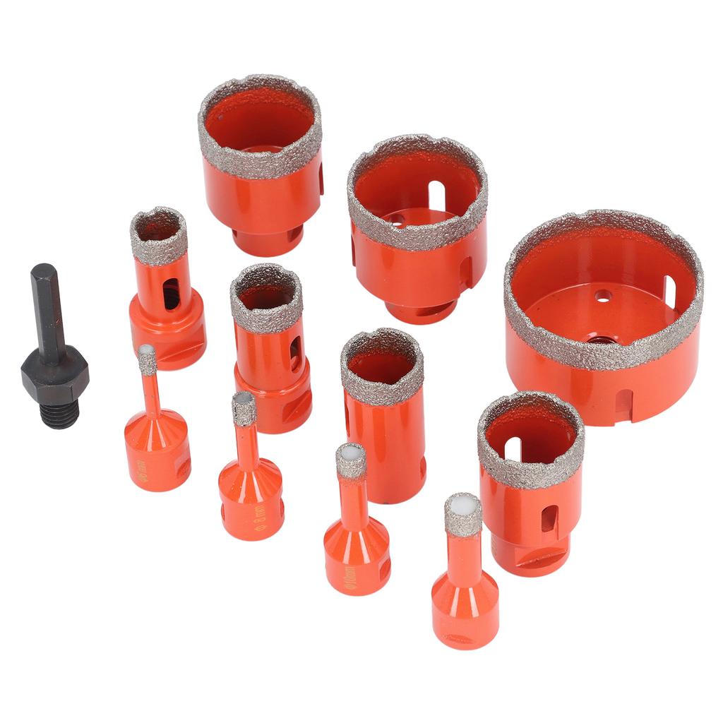 Комплект кольцевой пилы 68, 50, 45, 35, 28, 25, 20, 12, 10, 8, 6 мм, алмазный открыватель отверстий M14 с шестигранным хвостовиком для керамической плитки