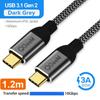 QGeeM Кабель USB 3.1 типа C к USB C Gen2 PD 60 Вт USB-C к USB C, зарядный провод, нейлоновый кабель, шнур для Samsung S9 S8 Macbook Pro