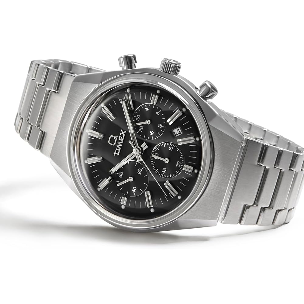 Мужские кварцевые часы TIMEX Q-Timex TW2Y34800, водонепроницаемость 5 АТМ, пластик с черным циферблатом и корпусом из нержавеющей стали [Параллельный импорт]