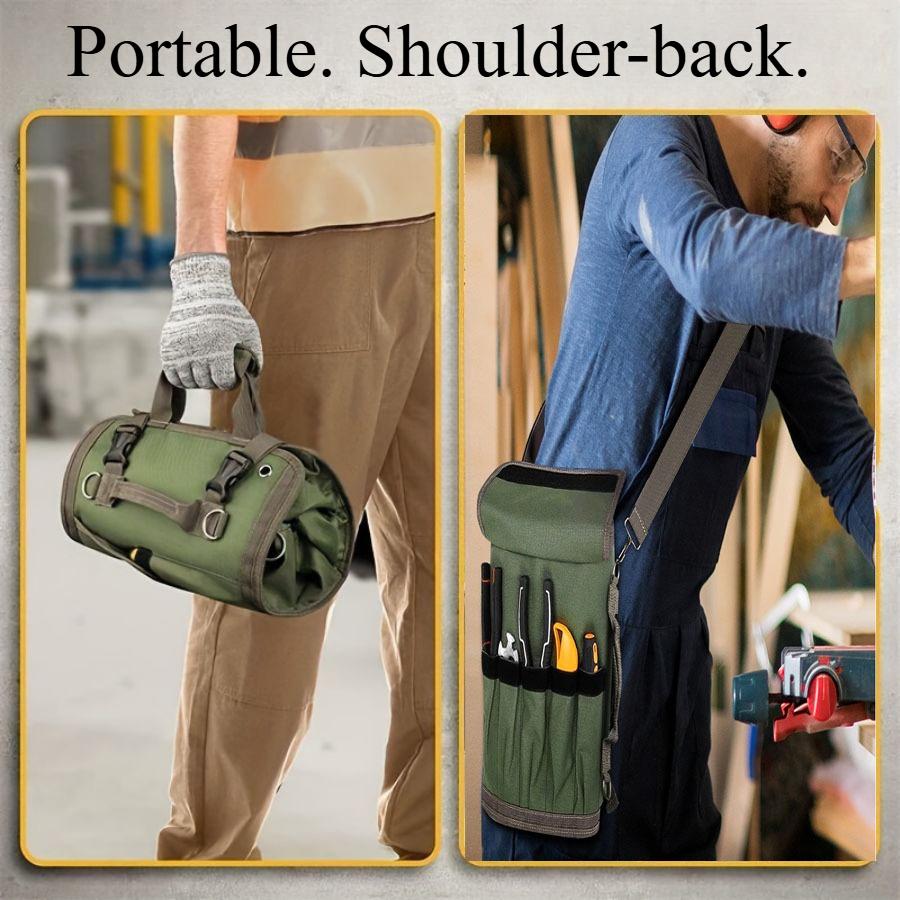 Многофункциональная портативная сумка для инструментов, Утолщенный и износостойкий набор инструментов, Сворачивающаяся сумка для хранения большой вместимости, Подвесная жесткая