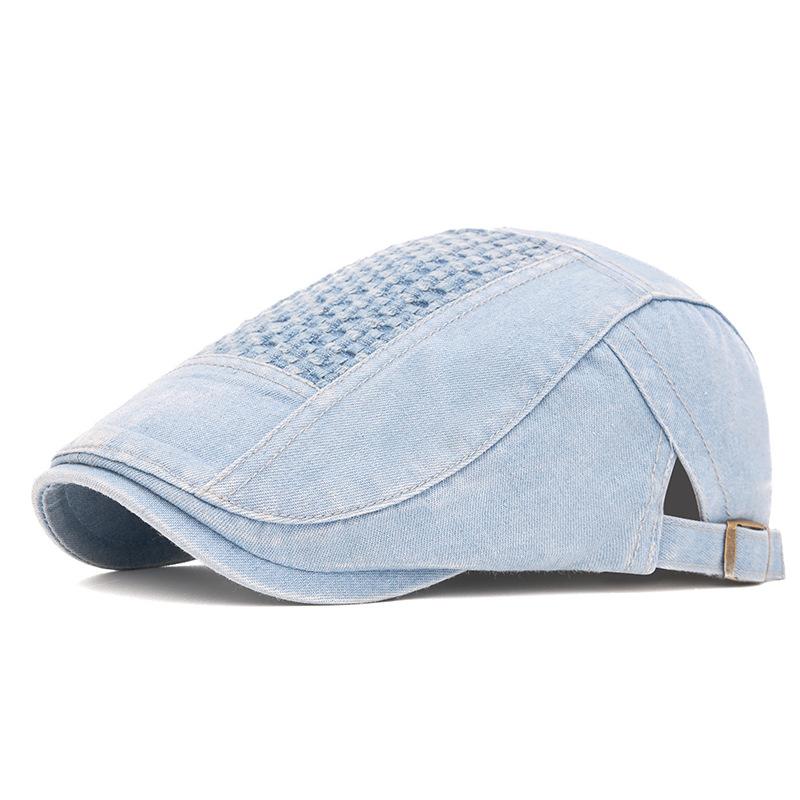Autumn Denim Forward Cap Women's Beret Painter's Cap British Duck Tongue Men Newsboy Cap