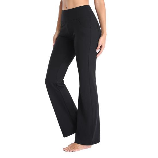 Женские расклешенные штаны для йоги Yousheng, леггинсы с высокой талией и карманами для тренировок, эластичные брюки-клеш для офисных тренировок