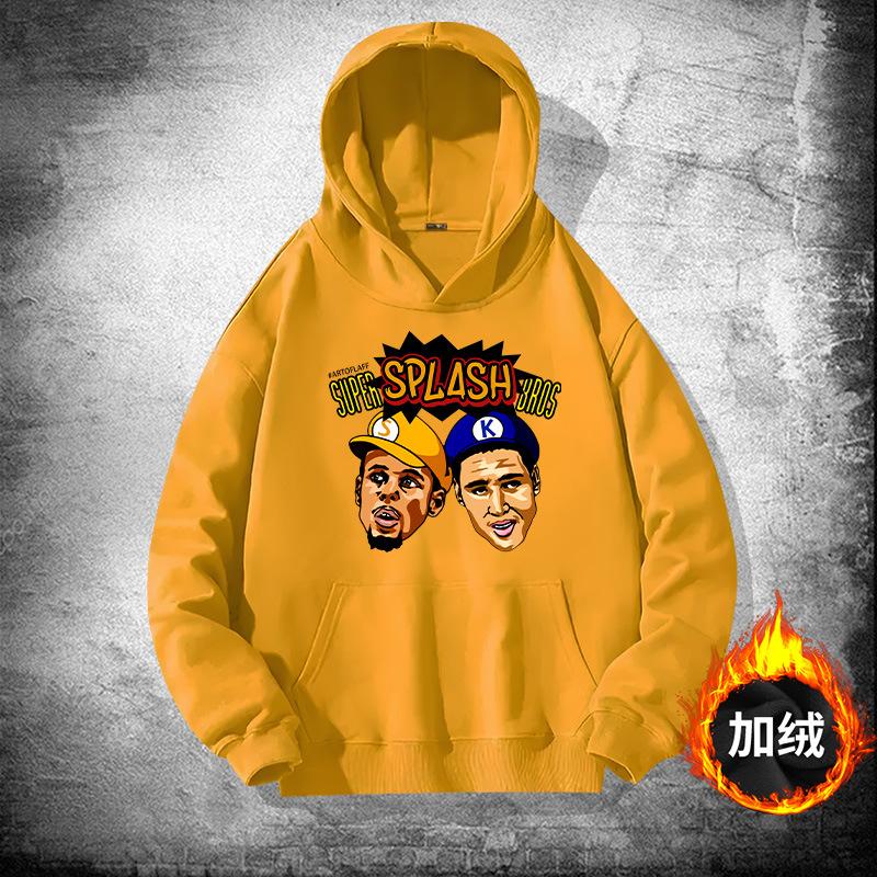 Warriors Splash Brothers hooded sweater men and women trendy basketball sports loose shoulder hoodie jacket