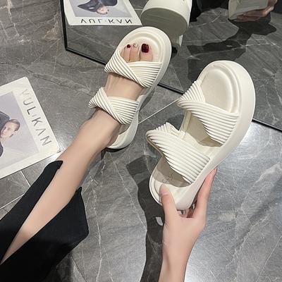 Летние тапочки на толстой подошве, женская модная верхняя одежда, кроссовки, повседневные пляжные шлепанцы на толстой подошве, женская обувь