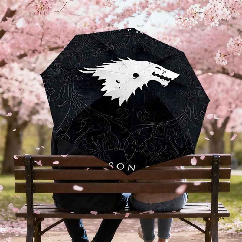 1pc GAME OF THRONES SEASON ONE Folding umbrella automatic open/close, 8-Rib Durable Frame, Compact Folding Design, Ideal Birthday1107L