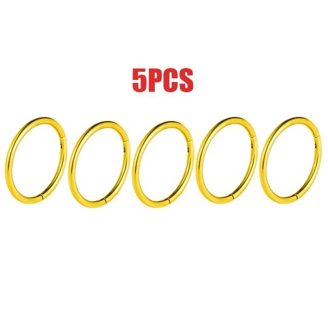 5Pcs Titanium Nose Rings Septum Piercing Clicker Nose Hoops Piercings Hinged Segment Rings Helix Piercing Unisex Body Jewelry