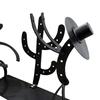 Wine Bottle Holder Cowboy Cactus Silhouette Rustic Southwestern Metal Wine Rack Tabletop Stable Storage Organizer Dining Room Western Decor