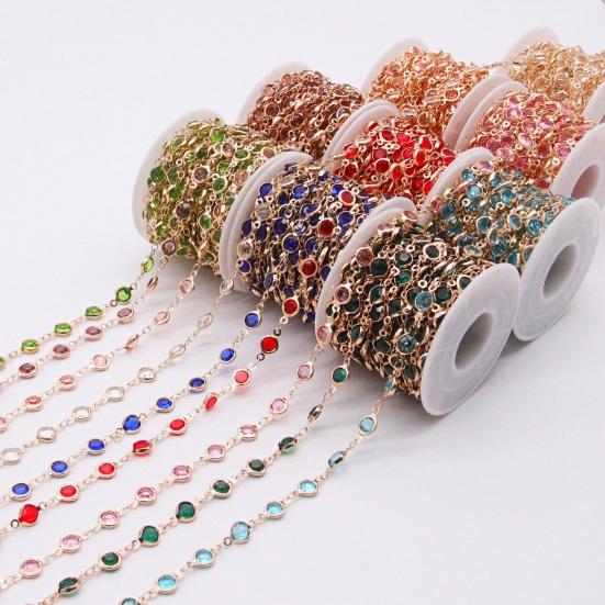 Цирконовая цепочка DIY Браслет Ожерелье Изготовление ювелирных изделий со стразами Блестящая медная цепочка для рукоделия