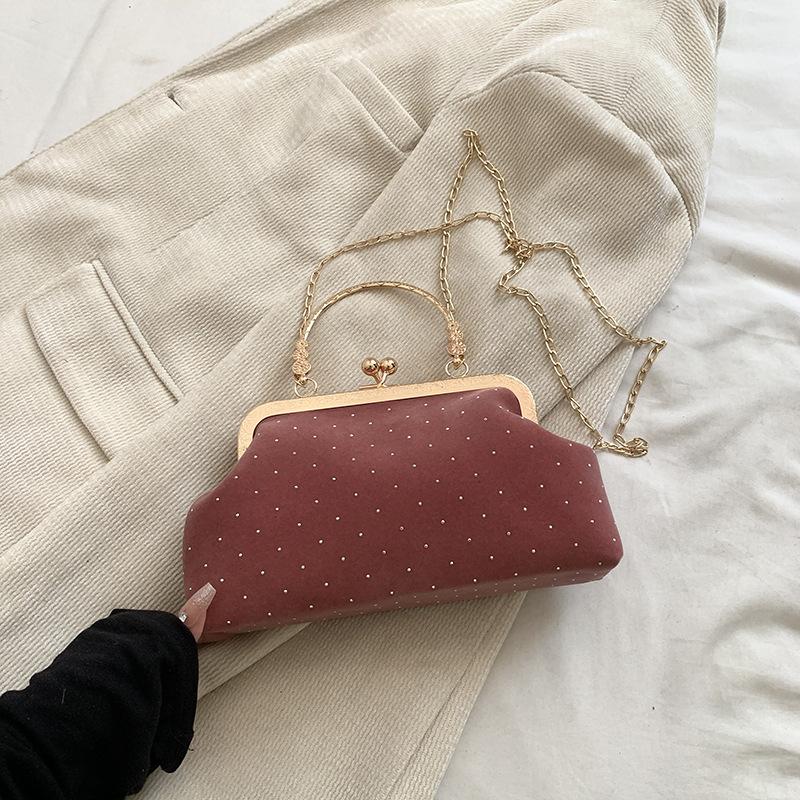 Осенняя сумка женская модная сумка через плечо сумка-мессенджер с бриллиантами в иностранном стиле сумка-ракушка темпераментная цепочка