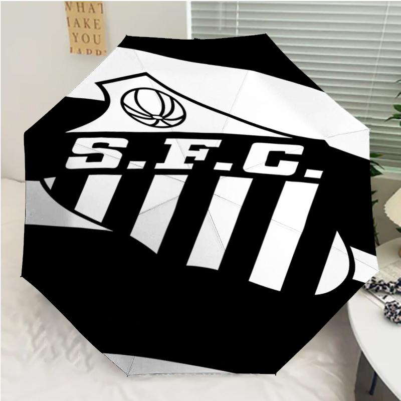 Santos SFC logo Print Automatic Umbrella, 8 Rib Iron Frame, Plastic Handle, Suitable for Outdoor Travel &Daily , Ideal Gift