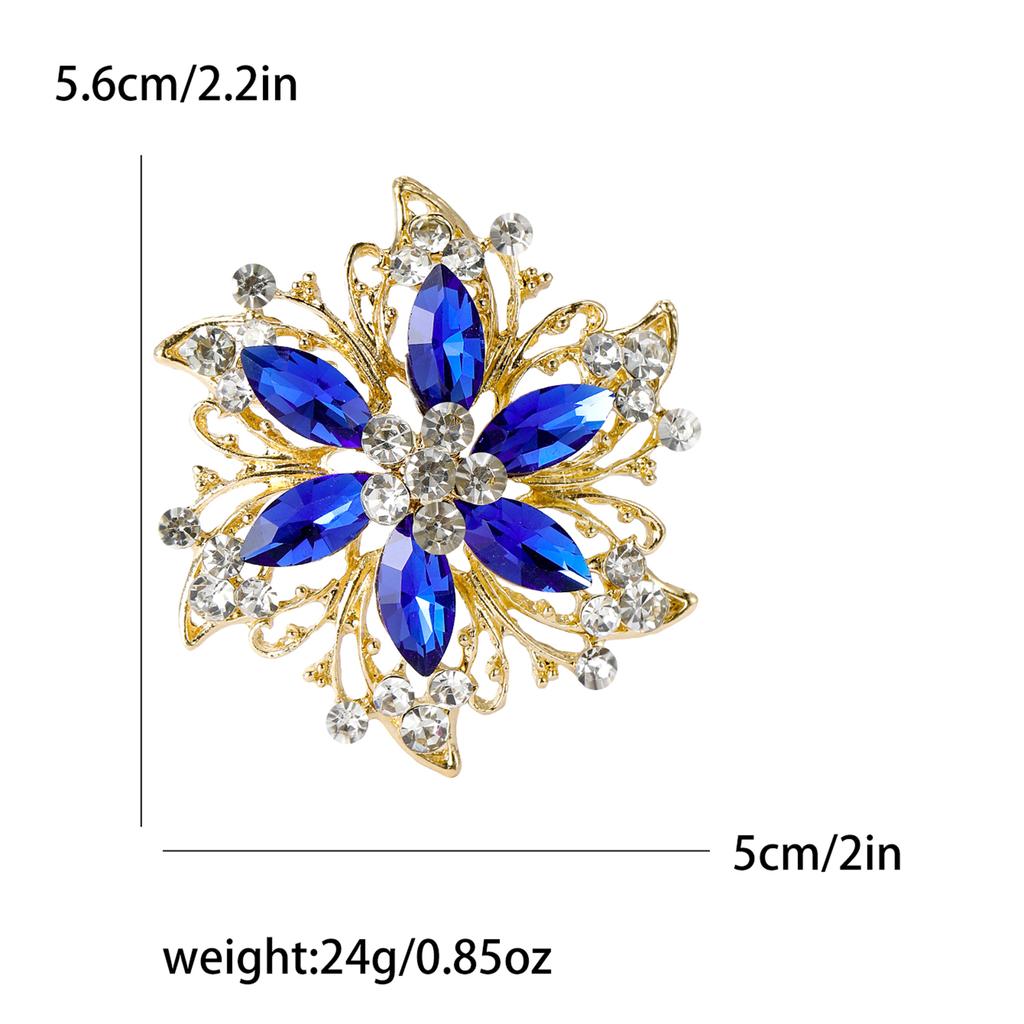 Rhinestone Flower Brooch for Women Unisex Crystal Glass Pins Banquet Party Backpack Gifts Jewelry Accessories