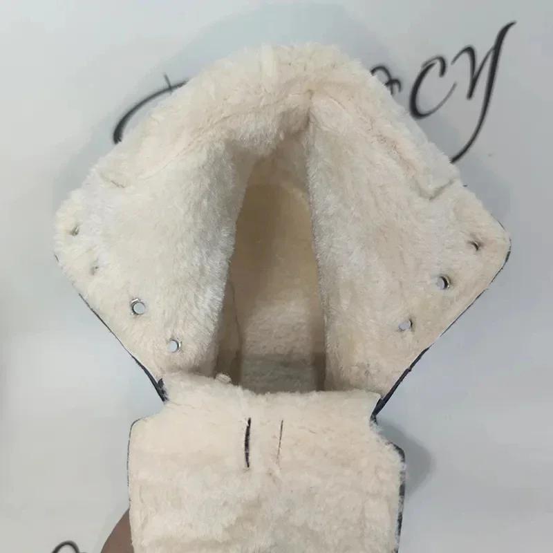 Модные женские ботильоны зимняя обувь для женщин из искусственной кожи на платформе противоскользящие зимние ботинки теплый хлопок