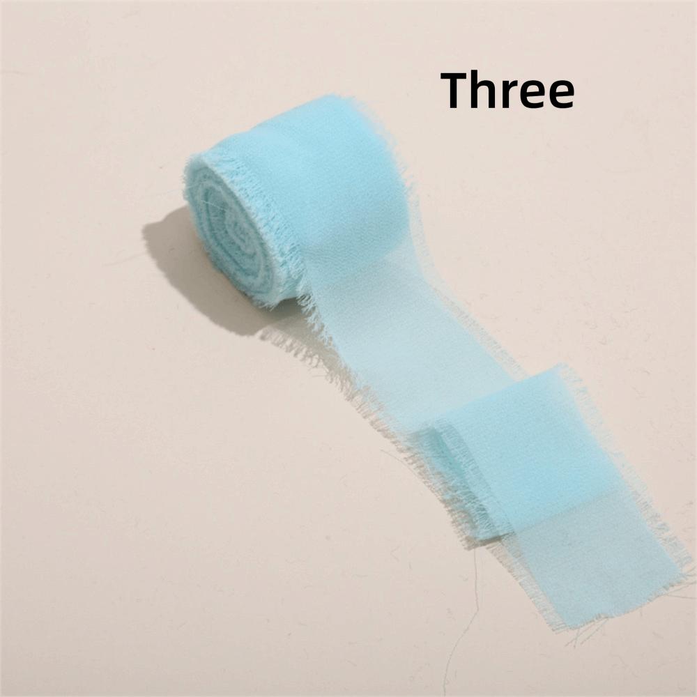 3 Rolls 5m Fringe Chiffon Silk Ribbon DIY Craft Hairy Chiffon Ribbon Wedding Invitations
