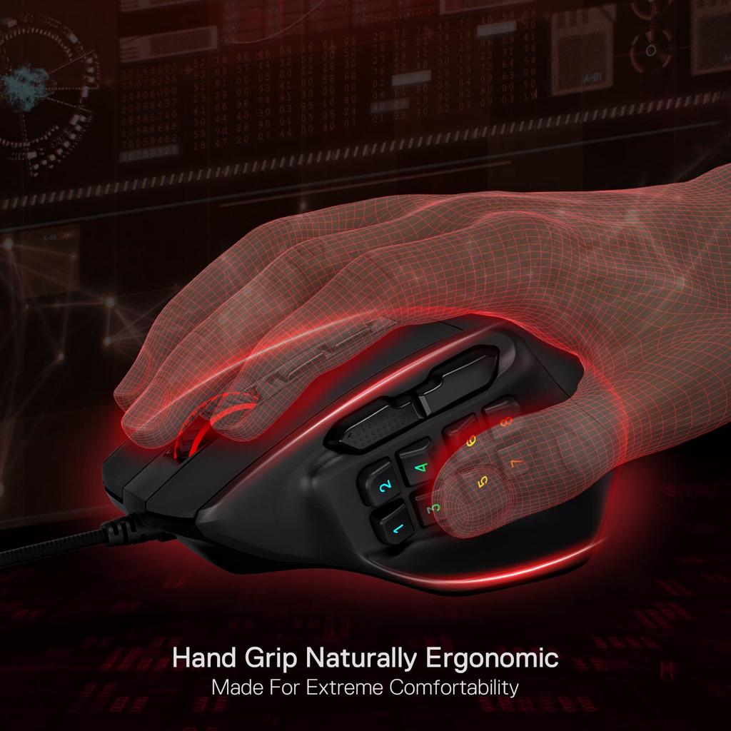 Redragon M811 Aatrox MMO игровая мышь 15 программируемых кнопок проводная игровая мышь RGB эргономичная естественная рукоятка сборка 10 боковых макроклавиш программное обеспечение DIY
