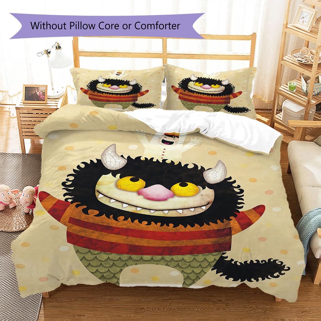 Where the Wild Things Are Pattern Bedding,Quilt Set Quilt Cover Pillowcase Home Birthday Gift(1 * duvet cover + 2 * pillowcase, without core)