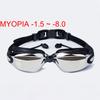 Men Women Myopia Swim Goggles Adults Professional Waterproof Plating Anti Fog UV Swimming Pool Optical Glasses Earplugs Eyewear
