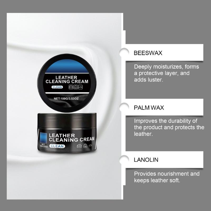 Мягкая очищающая паста для кожи Очиститель кожи для салона автомобиля с натуральными ингредиентами Объем 100 г для деликатных поверхностей