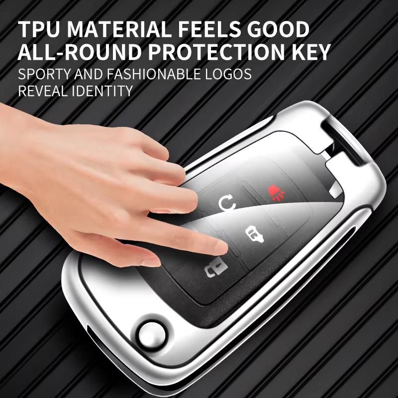 AABHI1 Zinc Alloy Car Flip Key Case Cover Shell Bag For Chevrolet Cruze Aveo Trax Sail Malibu Captiva Prism Spark Protector Accessories