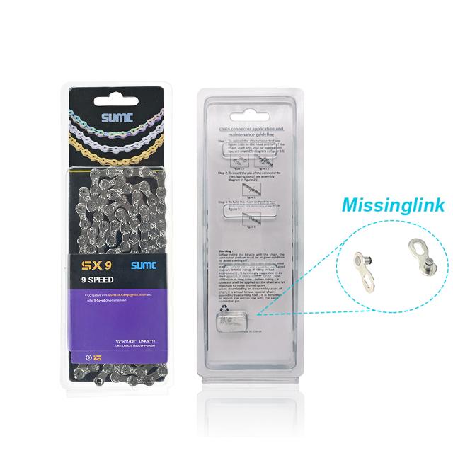 SUMC Multi-Colored SX9/10/11/12/13 Speed Hollow Semi-Hollow Magic Buckle Road Bike MTB Compatible 116/126 Bicycle Chain