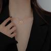 Double Ring Heart Shape New Simple Necklace Female Collarbone Chain Female Design Wind Jewelry Gift