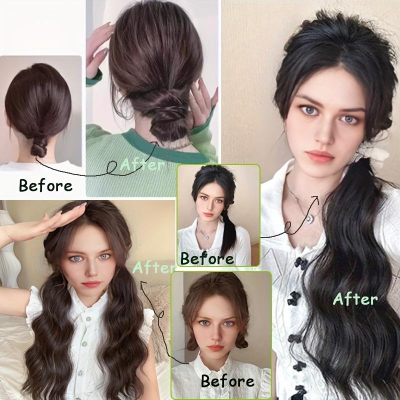 Синтетические волосы, парик, пучок, накладные волосы, натуральные пушистые волосы, объемный волнистый хвост с эластичной резинкой для волос