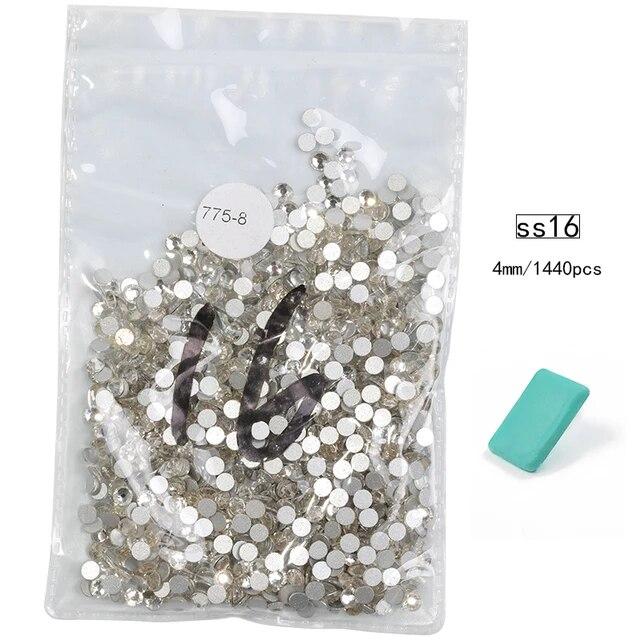 SS3-SS30, 1440 шт., супер блестящие многоцветные стразы с плоской задней частью без горячей фиксации для украшения ногтей, обуви и танцевальных украшений
